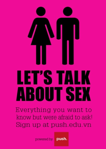 Minimalistic sex ed poster for Push.